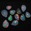 11 pcs - Trully Awesome - AAAAA - HiGH Quality Ethiopian - OPAL - Super Shine Full Colour Fire Faceted Pear Briolett - Size 5x7 - 6x9 mm